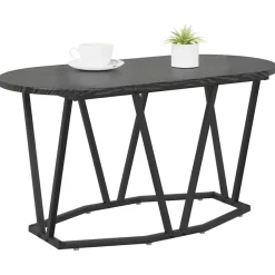 Tafels*vidaXL Salontafel 80 x 40 x 40.5 cm Bewerkt hout en metaal Zwart eiken
