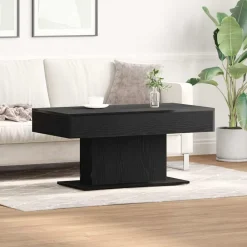 Tafels*vidaXL Salontafel 96 x 50 x 45 cm Bewerkt hout Zwart eiken