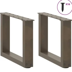 Tafelaccessoires*vidaXL Salontafelpoten 2 st U-vormig 30x(30-31) cm staal Naturel