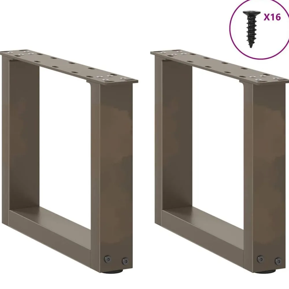 Tafelaccessoires*vidaXL Salontafelpoten 2 st U-vormig 30x(30-31) cm staal Naturel