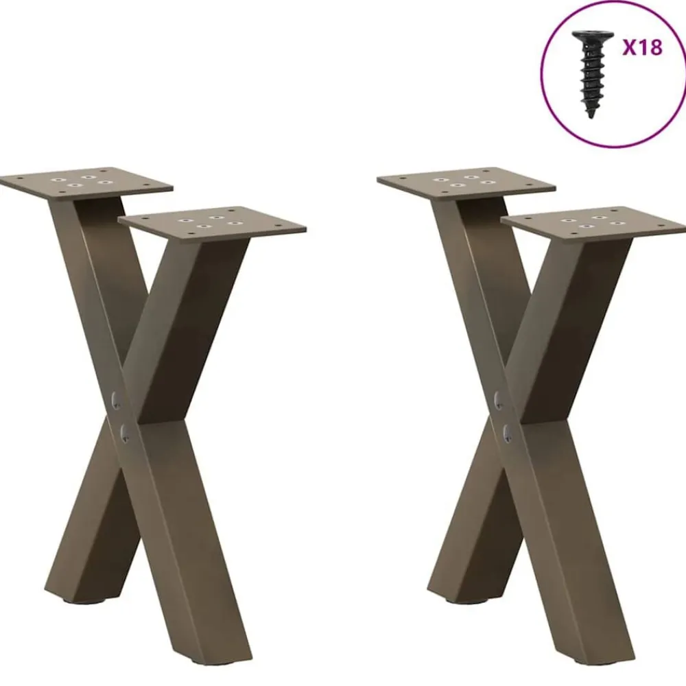 Salontafelpoten 2 st X-vormig 30x(30-31) cm staal>vidaXL Online