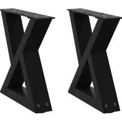 Tafelaccessoires*vidaXL Salontafelpoten 2 st 30x(30-31,3) cm staal Zwart