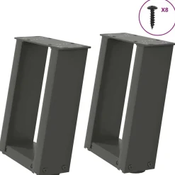 Salontafelpoten 2 st U-vormig 30x(30-31) cm staal>vidaXL New