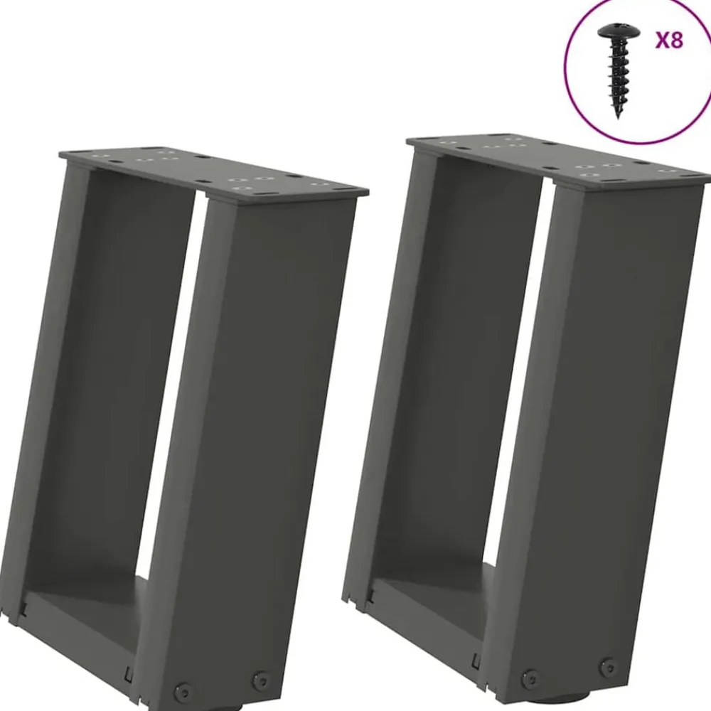 Salontafelpoten 2 st U-vormig 30x(30-31) cm staal>vidaXL New
