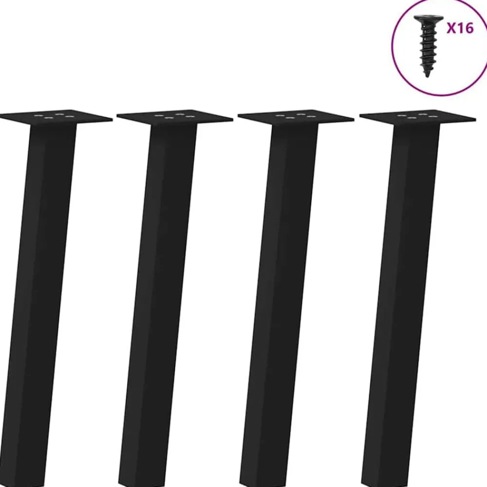 Tafelaccessoires*vidaXL Salontafelpoten 4 st 30 cm staal Zwart