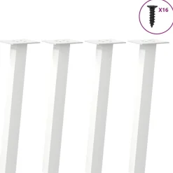 Tafelaccessoires*vidaXL Salontafelpoten 4 st 30 cm staal Wit