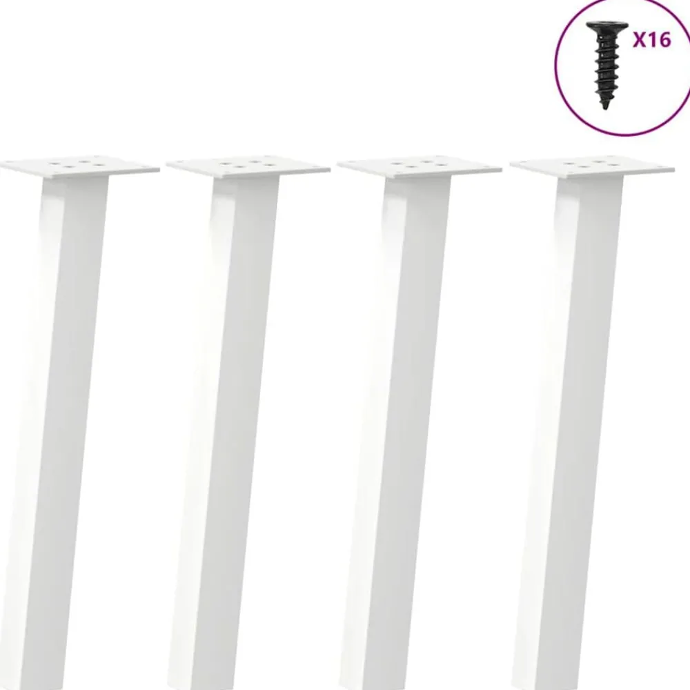 Tafelaccessoires*vidaXL Salontafelpoten 4 st 30 cm staal Wit