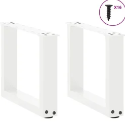 Tafelaccessoires*vidaXL Salontafelpoten 2 st U-vormig 30x(30-31) cm staal Wit