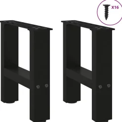 Tafelaccessoires*vidaXL Salontafelpoten 2 st 30x(30-31) cm staal Zwart
