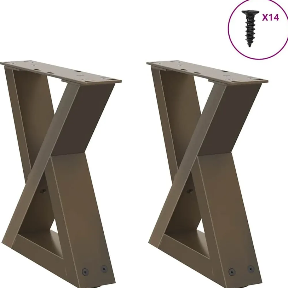 Tafelaccessoires*vidaXL Salontafelpoten 2 st 30x(30-31,3) cm staal Naturel
