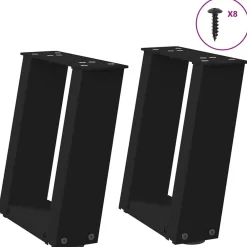 Tafelaccessoires*vidaXL Salontafelpoten 2 st U-vormig 30x(30-31) cm staal Zwart