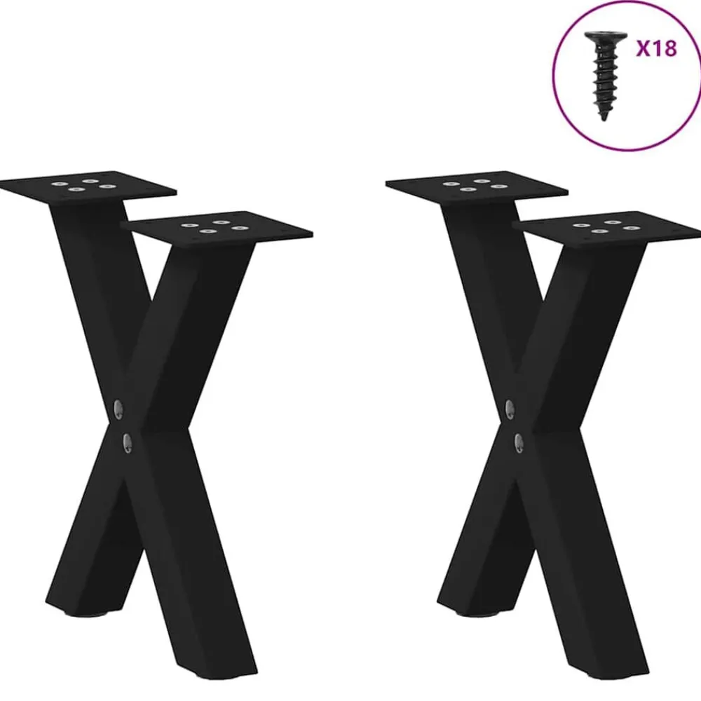 Salontafelpoten 2 st X-vormig 30x(30-31) cm staal>vidaXL Hot
