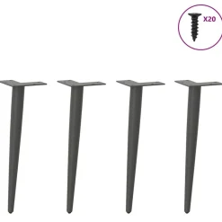 Salontafelpoten conische vorm 4 st 30-31 cm staal><noscript><img width=