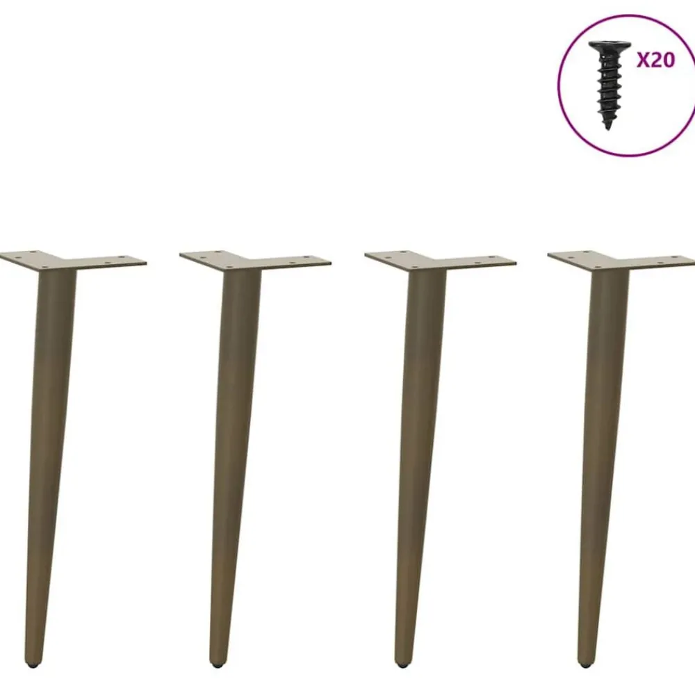 Tafelaccessoires*vidaXL Salontafelpoten conische vorm 4 st 30-31 cm staal Naturel