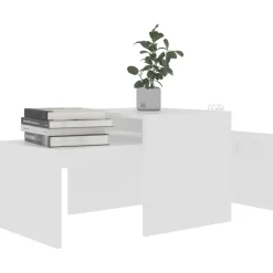 Tafels*vidaXL Salontafelset 100x48x40 cm bewerkt hout Wit