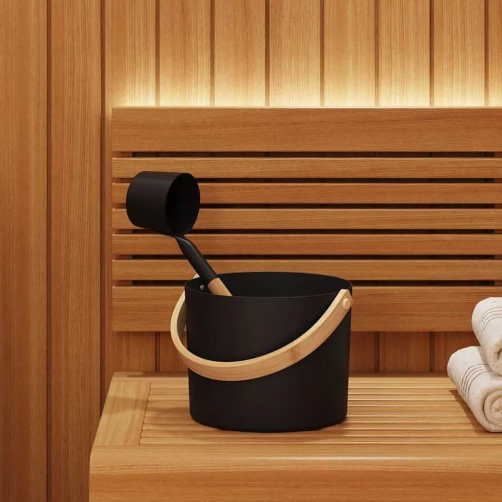 Sauna Accessoire Set 2 pcs Zwart>vidaXL Online
