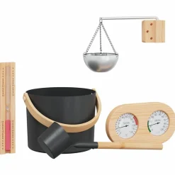 Zwembaden & Spa'S*vidaXL Sauna Accessoire Set 5 pcs Zwart