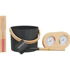 Sauna Accessoire Set 4 pcs Zwart>vidaXL Outlet