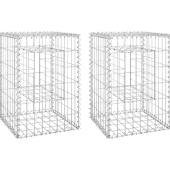 Schanskorf palen 2 st 40x40x60 cm ijzer>vidaXL Outlet