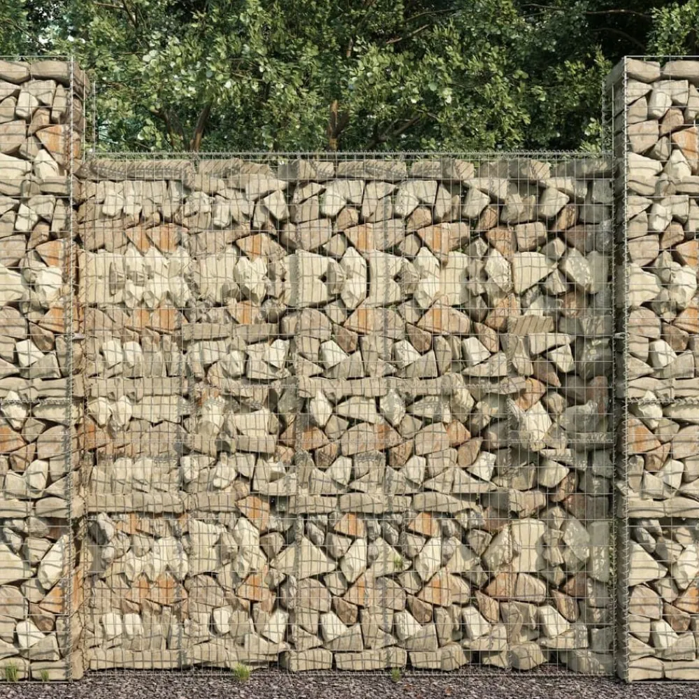 Schanskorfmuur met deksel 600x50x200 cm gegalvaniseerd staal>vidaXL Discount