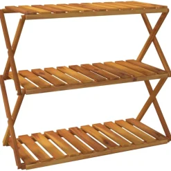Boekenkasten & Wandplanken*vidaXL Schappenkast inklapbaar 3-laags 70x31x63 cm acaciahout bruin