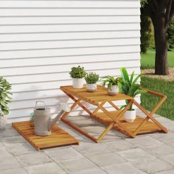Boekenkasten & Wandplanken*vidaXL Schappenkast inklapbaar 3-laags 70x31x63 cm acaciahout bruin