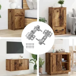 Bouwbeslag*vidaXL Scharnier 2 pcs Nikkel 139 x 64,1 x 10 mm IJzer