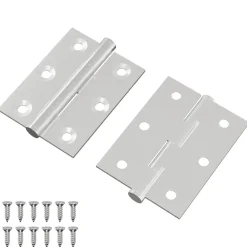 Bouwbeslag*vidaXL Scharnier 2 pcs Zilver 50 x 38 x 1,3 mm Staal