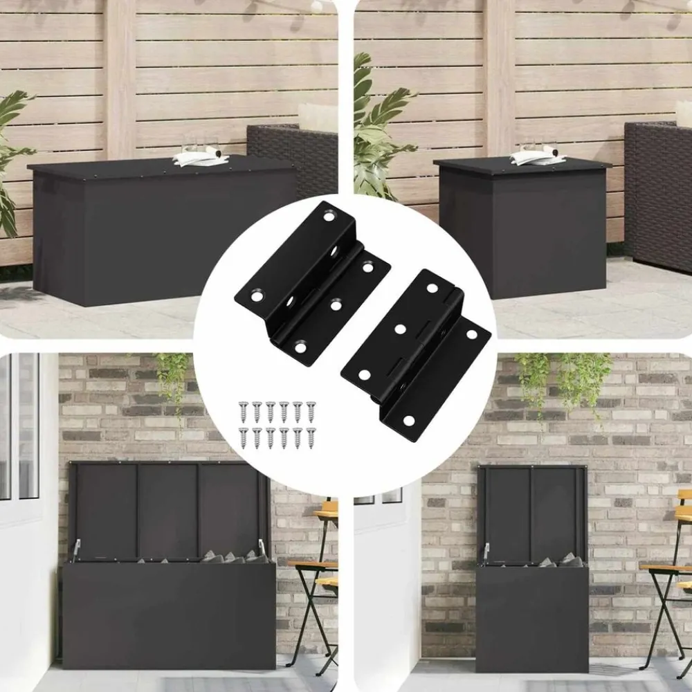 Bouwbeslag*vidaXL Scharnier 2 pcs Zwart 38 x 17 x 60 mm IJzer