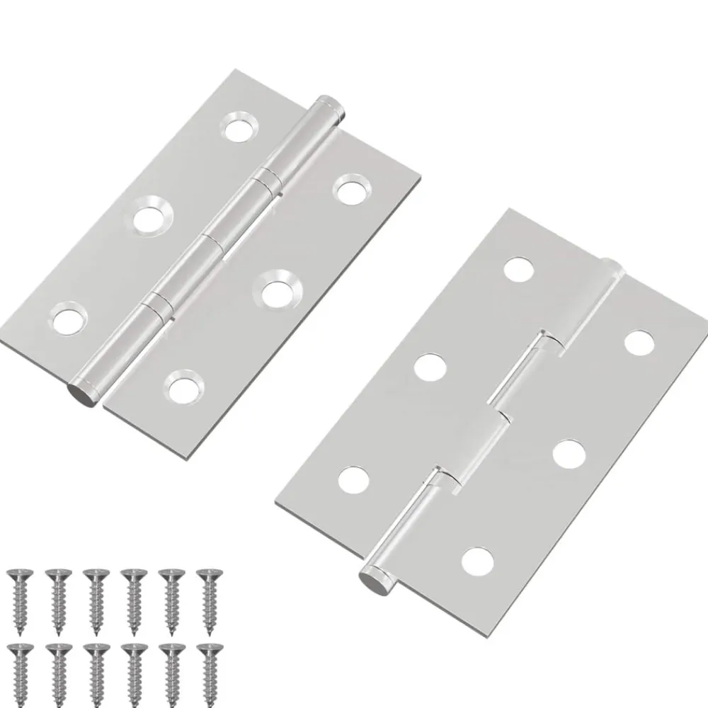 Scharnier Effen 2 pcs Zilver 58 x 35 x 1 mm Staal>vidaXL Outlet