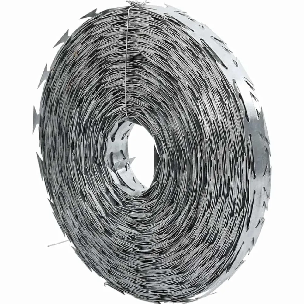 Bouwbeslag*vidaXL Scheermesdraad Zilver 5000 x 1,9 cm Gegalvaniseerd staal