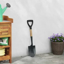 Tuin & Gazon*vidaXL Schep Zwart 68,5 cm Krachtig gecoat staal en massief hout