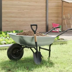Tuin & Gazon*vidaXL Schep Zwart 68,5 cm Krachtig gecoat staal en massief hout