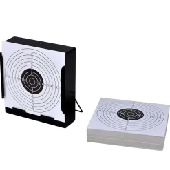 Schietkast vierkant met 100 papieren targets 14 cm>vidaXL