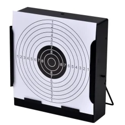 Schietkast vierkant met 100 papieren targets 14 cm><noscript><img width=