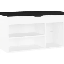 Schoenenbank met kussen 80x30x47 cm bewerkt hout>vidaXL Hot