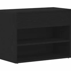 Huishoudelijke Benodigdheden*vidaXL Schoenenbank met plank 60 x 30 x 45 cm Bewerkt hout Zwart eiken