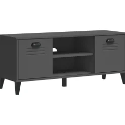 Huishoudelijke Benodigdheden*vidaXL Schoenenbank VIKEN 106x35x45 cm bewerkt hout antracietgrijs