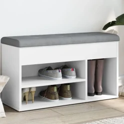 Bankjes*vidaXL Schoenenbank 82x32x45,5 cm Bewerkt Hout Wit