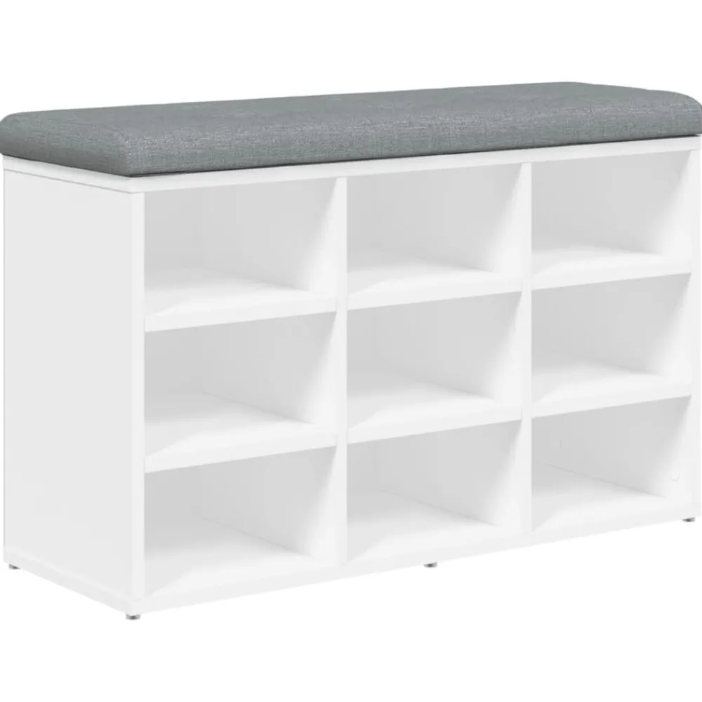Bankjes*vidaXL Schoenenbank 82x32x50 cm Bewerkt Hout Wit