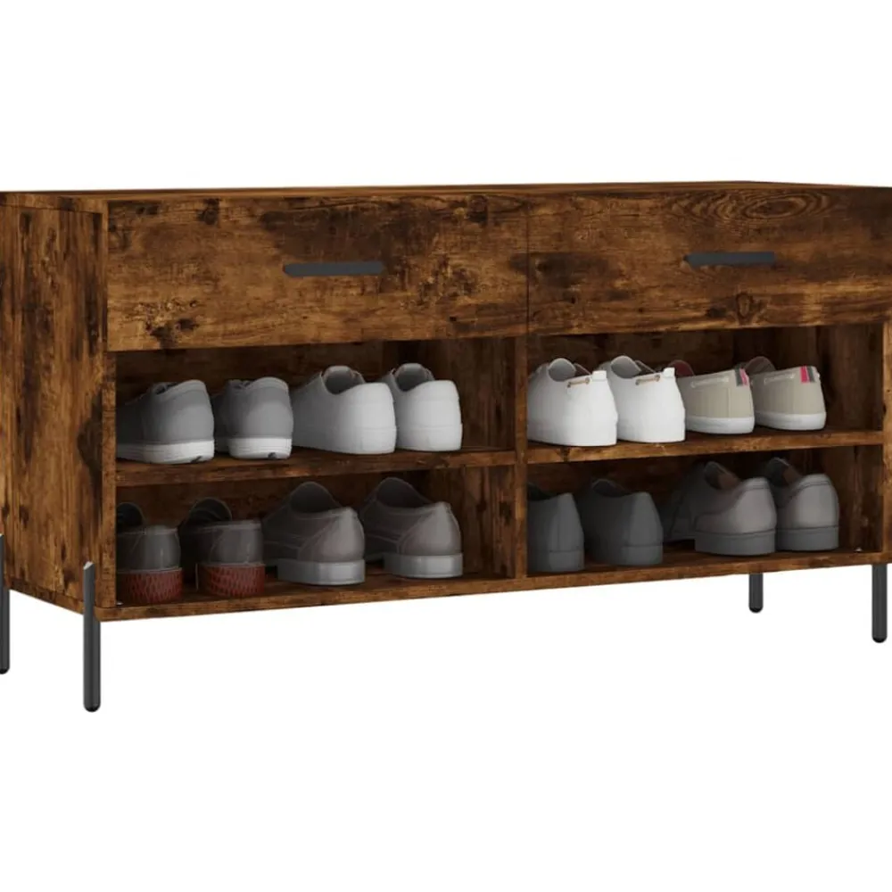 Schoenenbank 102x35x55 cm bewerkt hout kleurig>vidaXL Best
