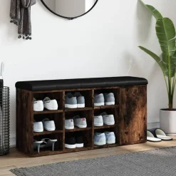 Schoenenbank 102x32x50 cm bewerkt hout kleurig><noscript><img width=