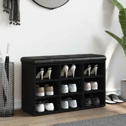 Bankjes*vidaXL Schoenenbank 82x32x50 cm bewerkt hout Zwart