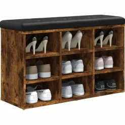 Bankjes*vidaXL Schoenenbank 82x32x50 cm bewerkt hout kleurig Gerookt eiken