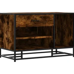 Bankjes*vidaXL Schoenenbank 80x40x53,5 cm bewerkt hout en metaal Gerookt eiken