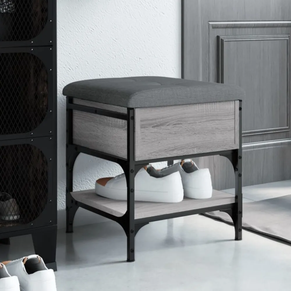 Schoenenbank 42x42x45 cm bewerkt hout eikenkleurig>vidaXL Outlet