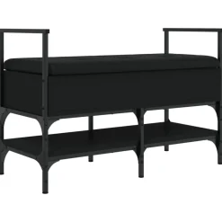 Bankjes*vidaXL Schoenenbank 85,5x42x57,5 cm bewerkt hout Zwart