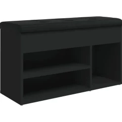 Bankjes*vidaXL Schoenenbank 82x32x45,5 cm bewerkt hout Zwart
