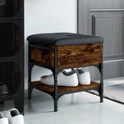 Bankjes*vidaXL Schoenenbank 42x42x45 cm bewerkt hout kleurig Gerookt eiken
