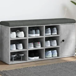 Bankjes*vidaXL Schoenenbank 102x32x50 cm bewerkt hout Betongrijs